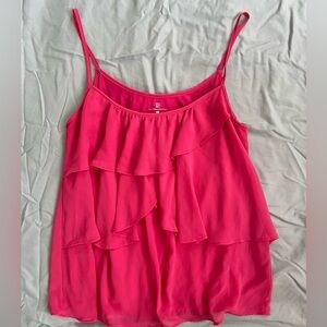 Pink layered and flow tank top